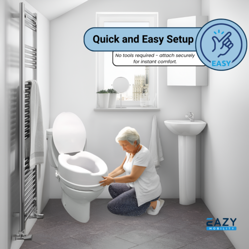 Eazy Raised Toilet Seat with Lid 6" - Image 4