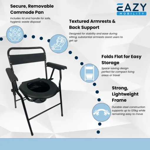 Eazy Folding Chair Commode - Image 6
