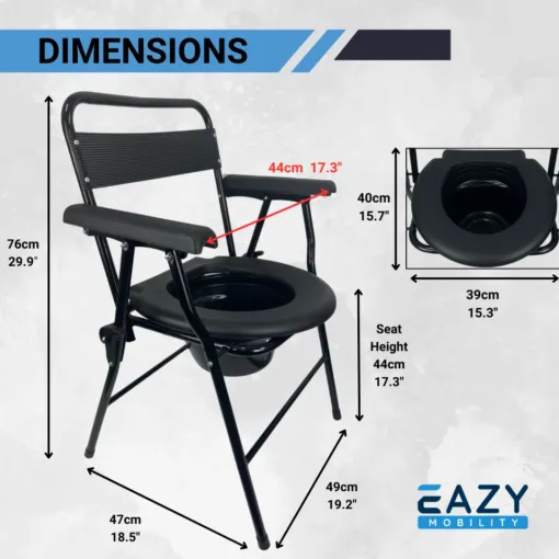 Eazy Folding Chair Commode - Image 7