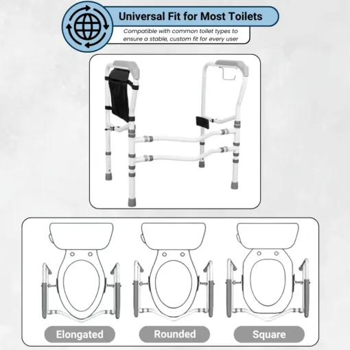 Eazy Dual Crossbar Clamped Folding Toilet Frame - Image 2