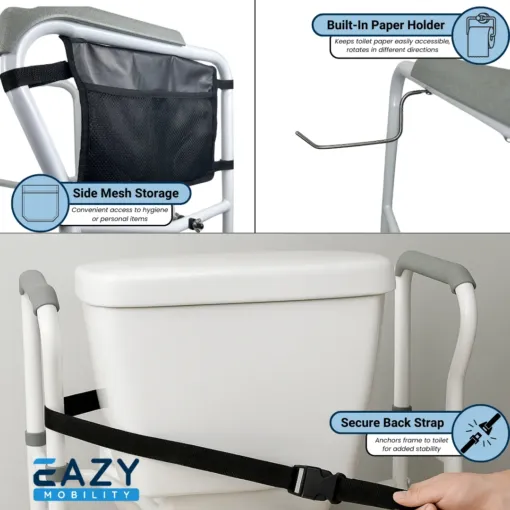 Eazy Dual Crossbar Clamped Folding Toilet Frame - Image 6