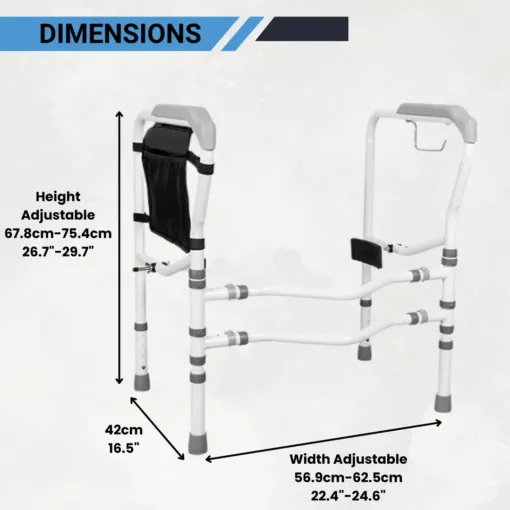 Eazy Dual Crossbar Clamped Folding Toilet Frame - Image 7